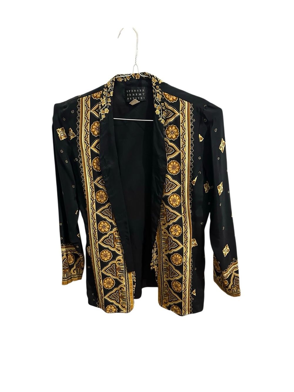 Spense Black Blazer with Gold Baroque Trim